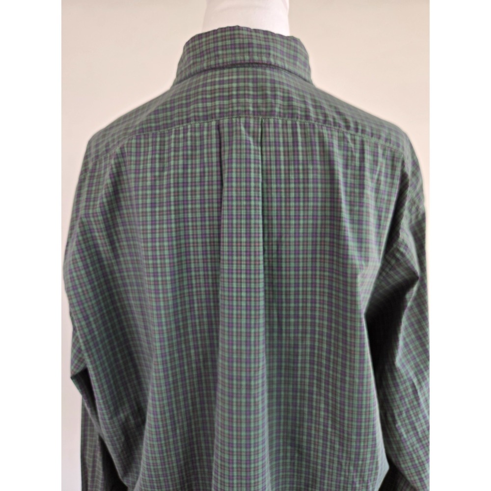 Vintage Polo Ralph Lauren Green Checker Plaid Button Up Shirt M Sz L Y2K Preppy - Picture 8 of 16